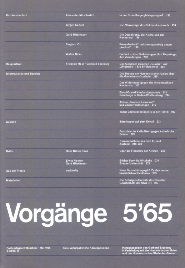 Beitragsbild vorgänge Heft 5/1965