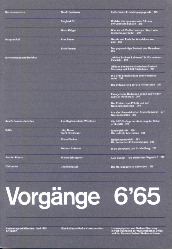Beitragsbild vorgänge Heft 6/1965