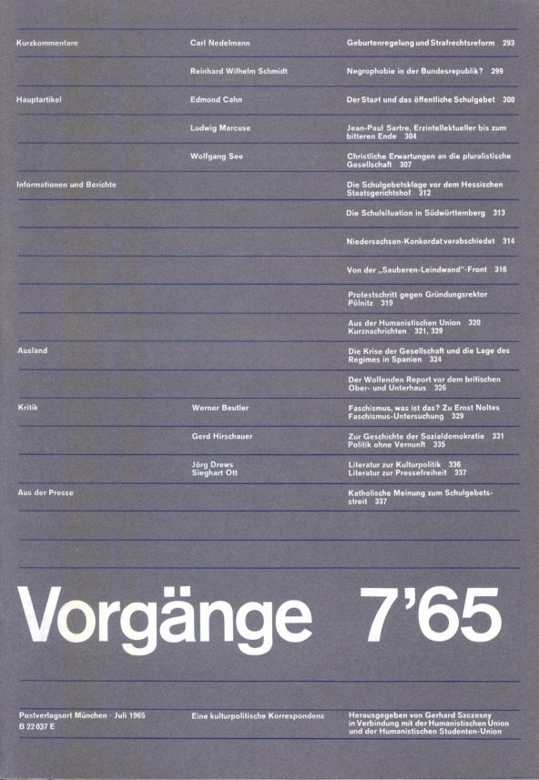 Beitragsbild vorgänge Heft 7/1965