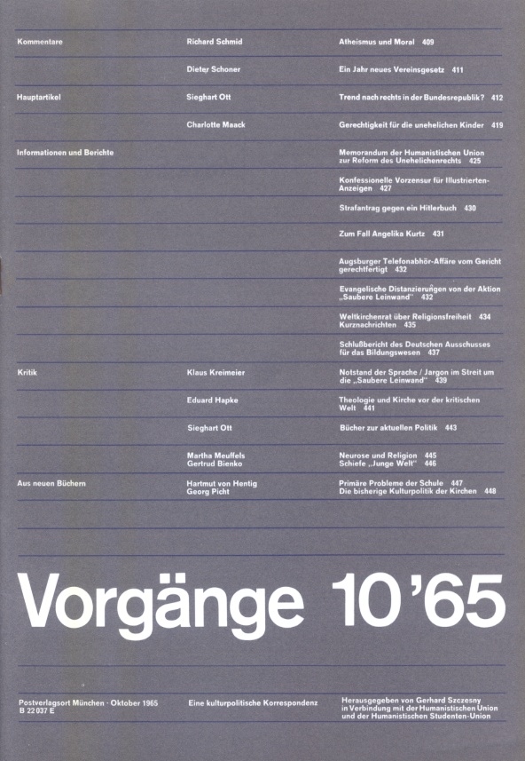 Beitragsbild vorgänge Heft 10/1965