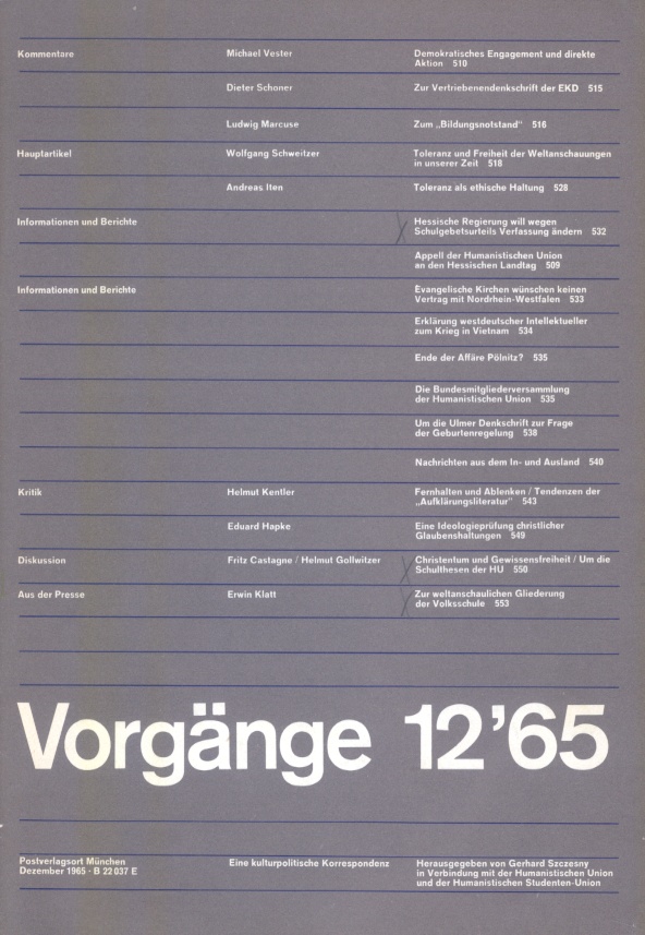 Beitragsbild vorgänge Heft 12/1965