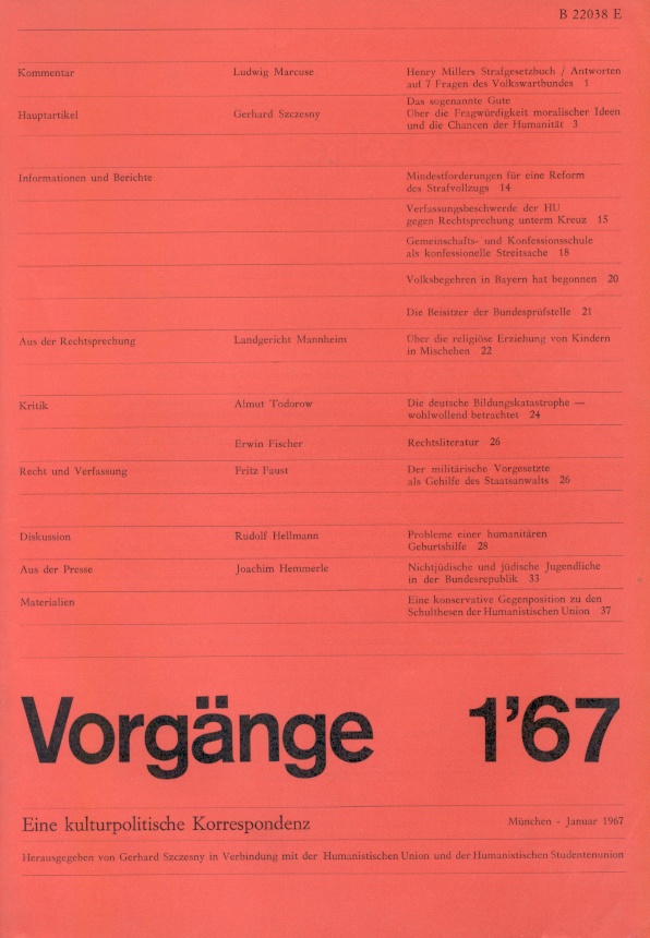Beitragsbild vorgänge Heft 1/1967
