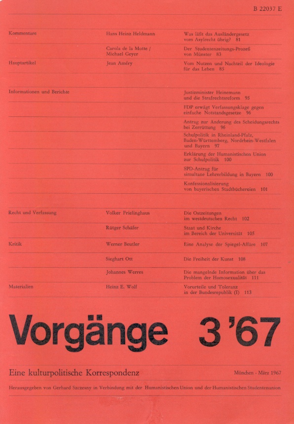 Beitragsbild vorgänge Heft 3/1967