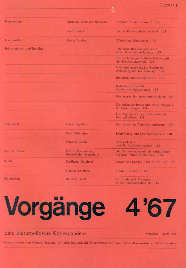 Beitragsbild vorgänge Heft 4/1967