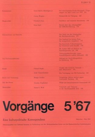 vorgänge Heft 5/1967