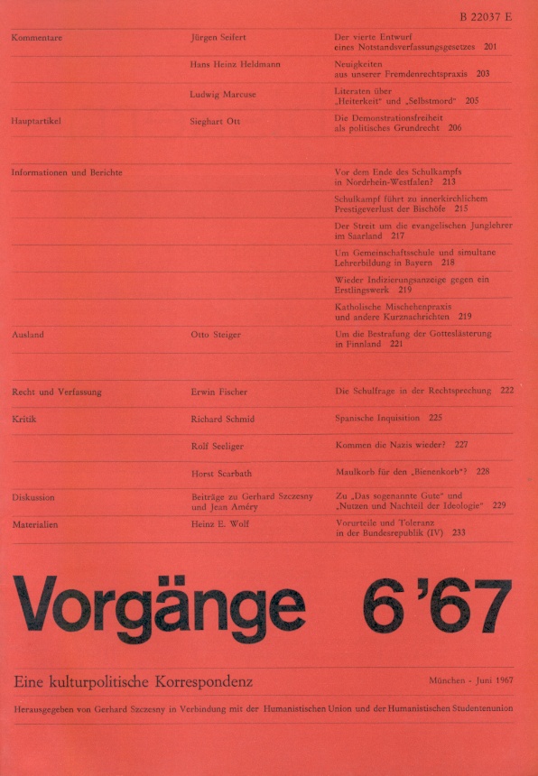 Beitragsbild vorgänge Heft 6/1967