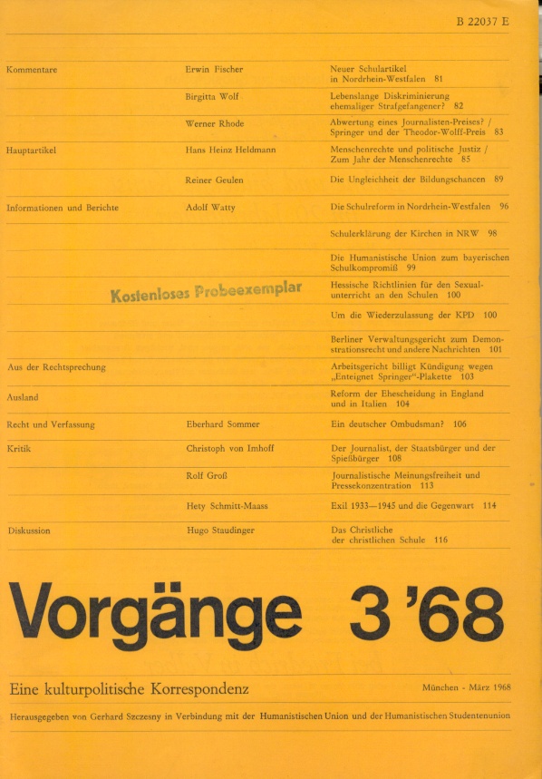 Beitragsbild vorgänge Heft 3/1968