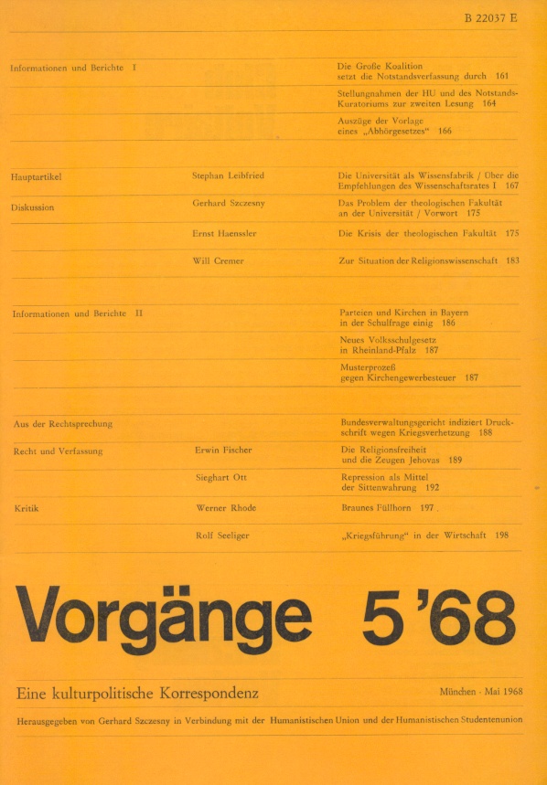 Beitragsbild vorgänge Heft 5/1968