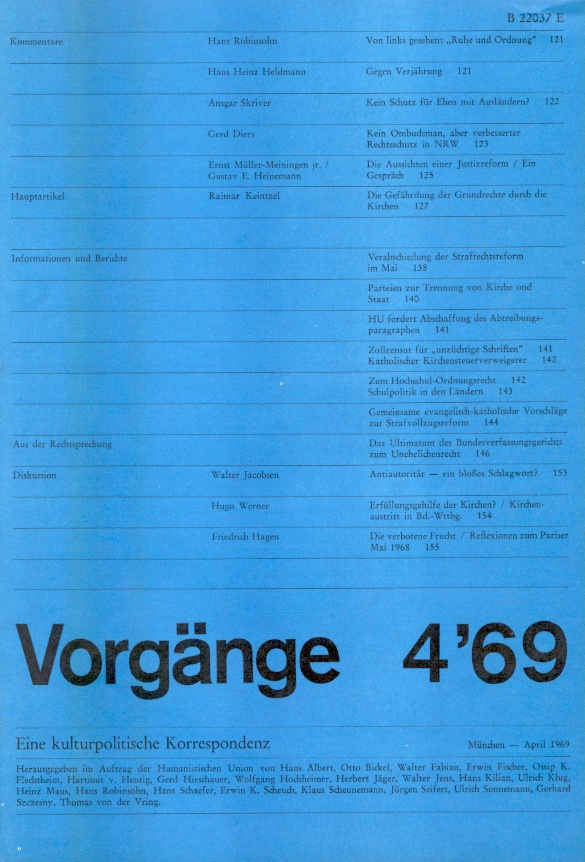 Beitragsbild vorgänge Heft 4/1969