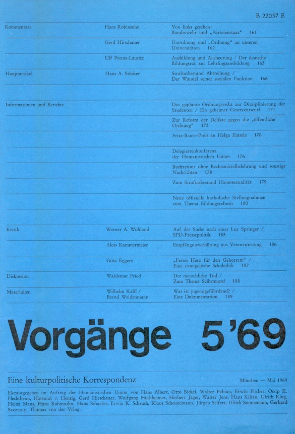 Beitragsbild vorgänge Heft 5/1969
