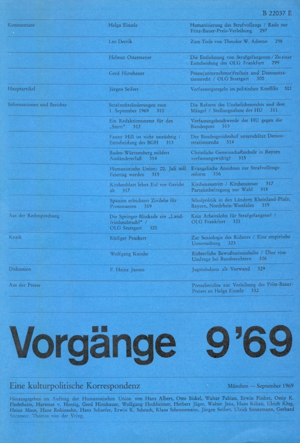 Beitragsbild vorgänge Heft 9/1969