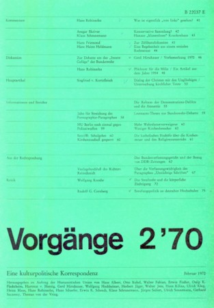 vorgänge Heft 2/1970