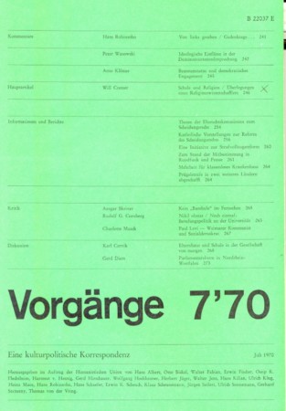 vorgänge Heft  7/1970