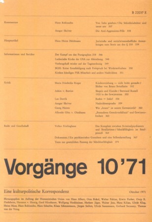 vorgänge Heft 10/1971