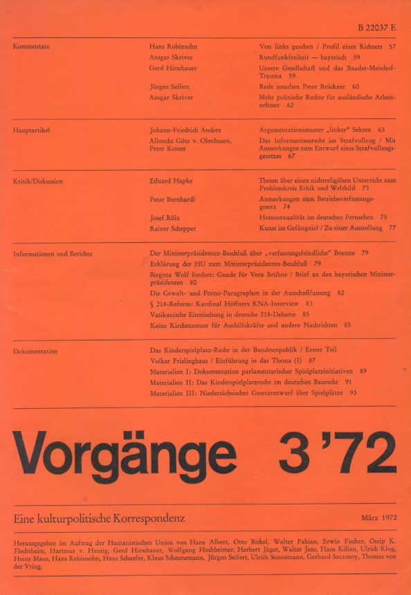 Beitragsbild vorgänge Heft 3/1972