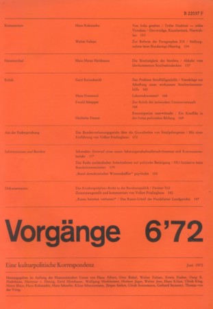 vorgänge Heft 6/1972