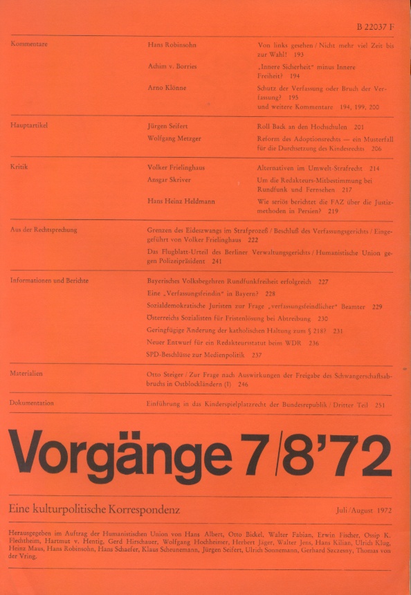 Beitragsbild vorgänge Heft 7-8/1972