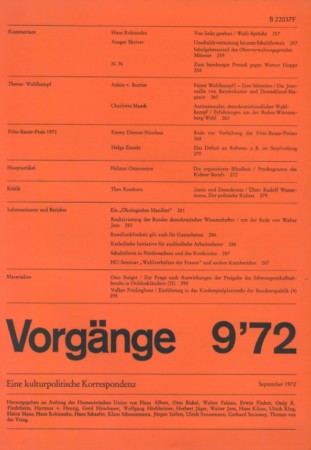 vorgänge Heft 9/1972
