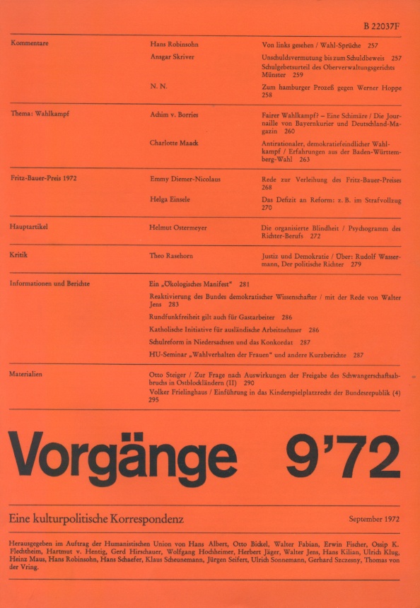 Beitragsbild vorgänge Heft 9/1972