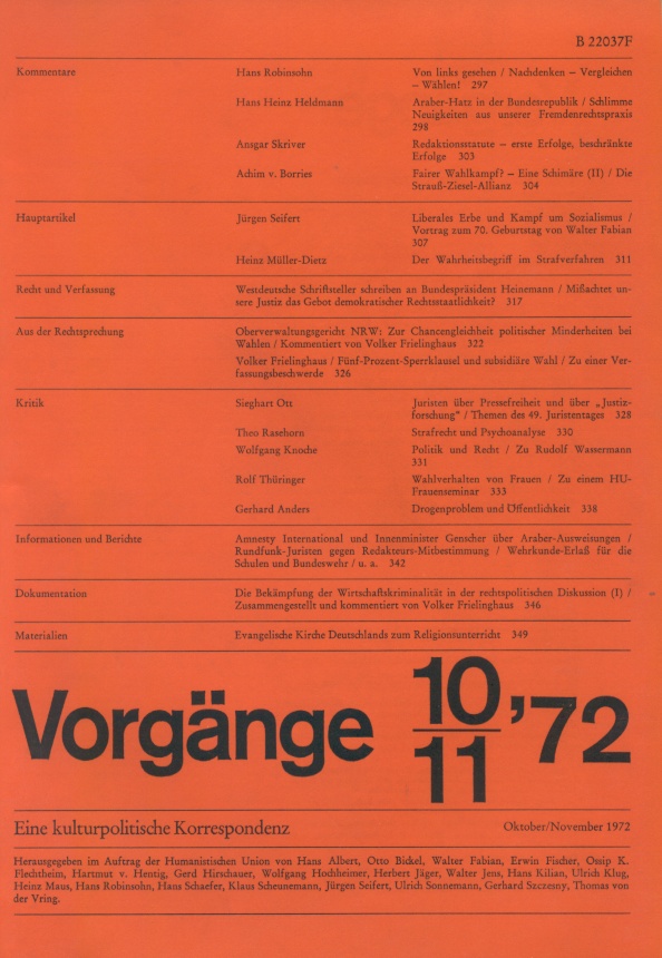 Beitragsbild vorgänge Heft 10-11/1972