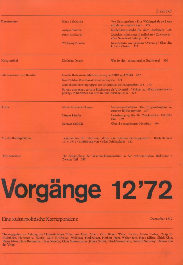 Beitragsbild vorgänge Heft 12/1972
