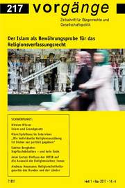 vorgänge Nr. 217: Der Islam als Bewährungsprobe fürs Religionsverfassungsrecht